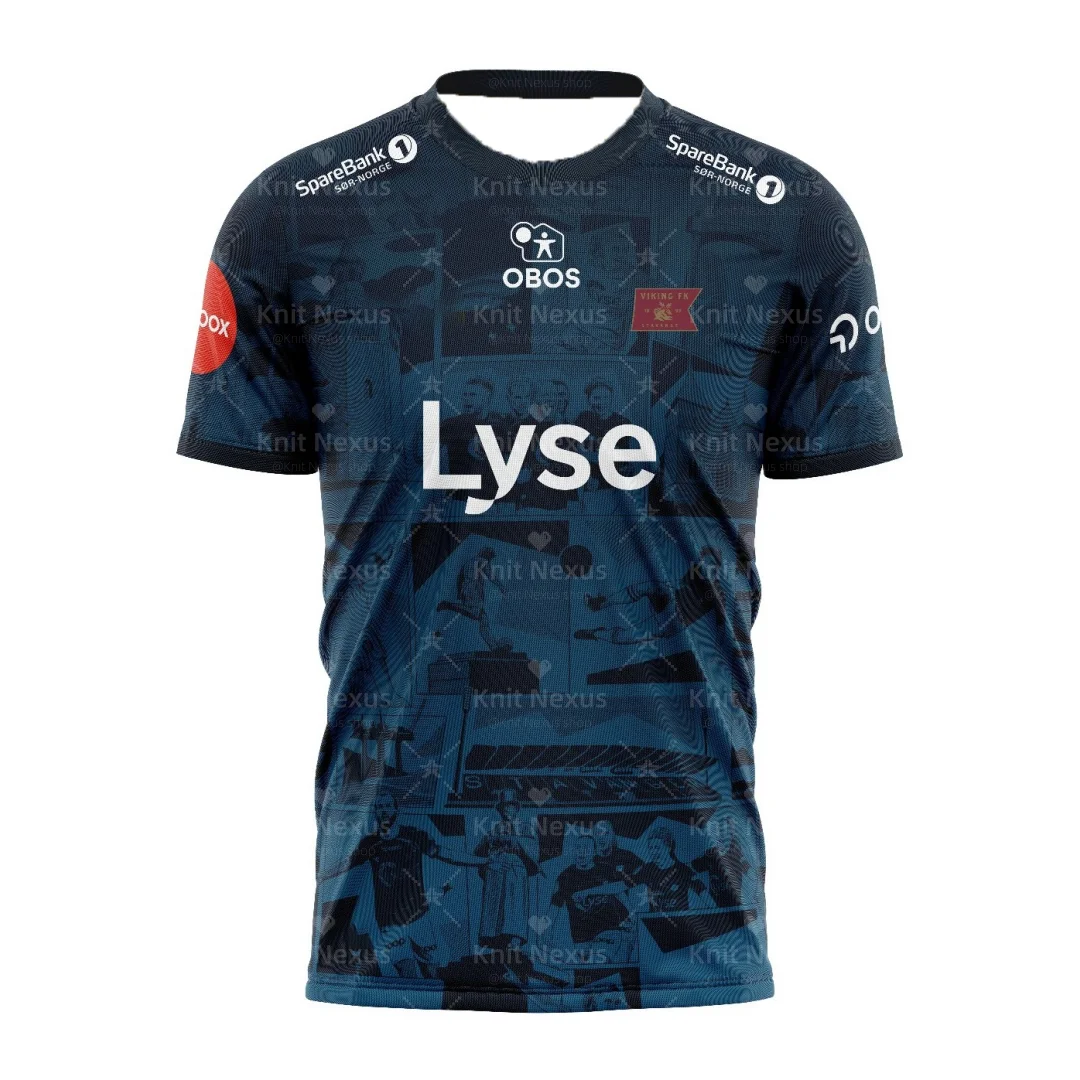 

25-26 Eliteserien Viking home football jersey Autumn Sports Leisure Dry Quickly Men's T-Shirt Children's Clothing Tee Y2k Woman