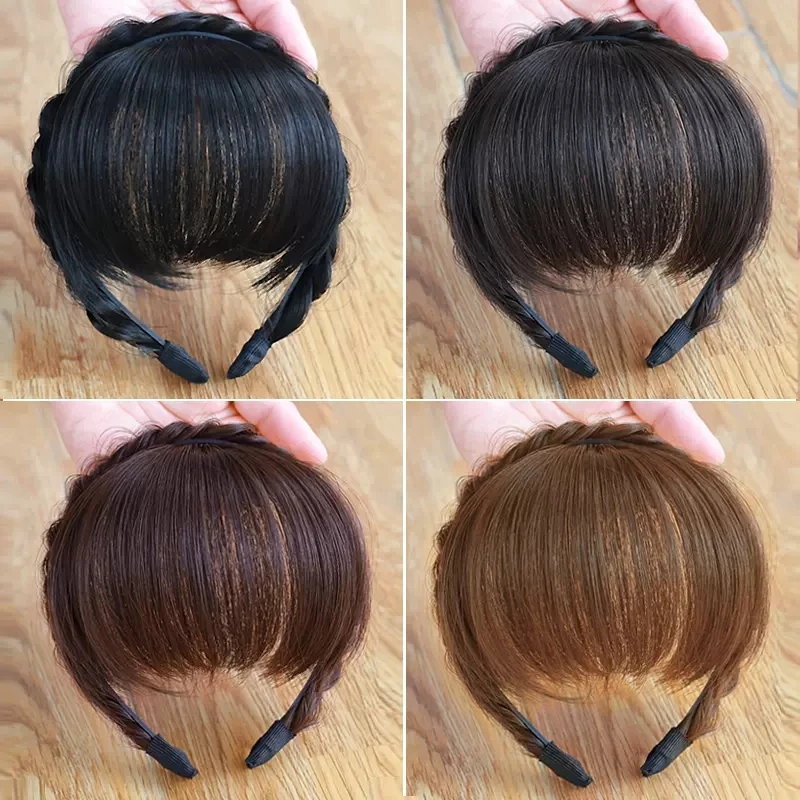 Wig Bangs Hairband Fake Hair Headband Fringe Hair Extension Women Girls Clips In Hair Extension Hair Accessories Hairpiece Clips