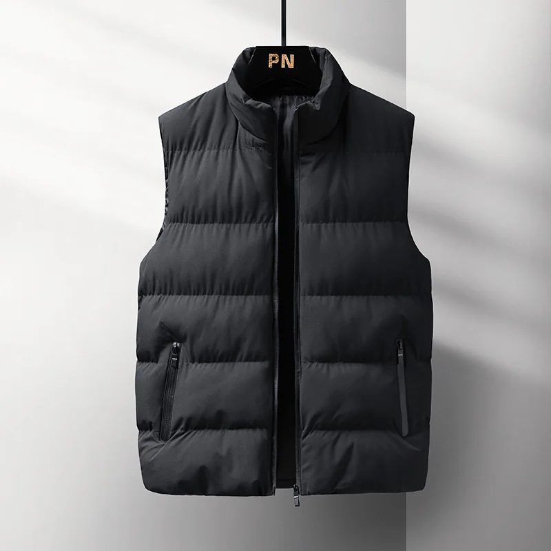 

Men's Winter Autumn Coat Top Vest Stand-up Collar Outerwear Thickened Warm Solid Color New Comfortable Casual Fashionable Niche