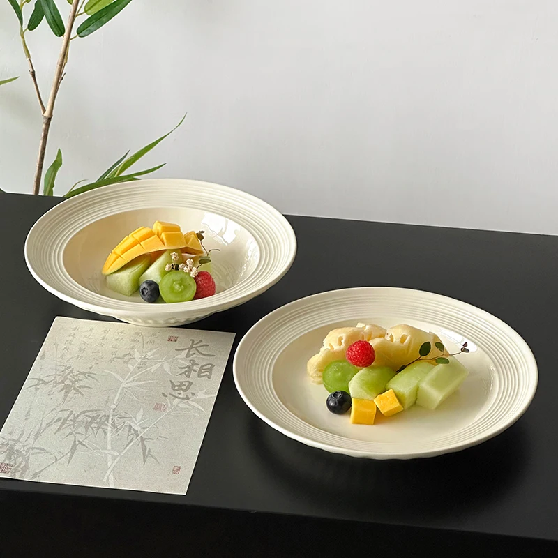 

Retro Spiricle Ceramic Plates New Household 8 Inch Chinese Style High End Dessert Dish Exquisite Afternoon Tea Fruit Tableware