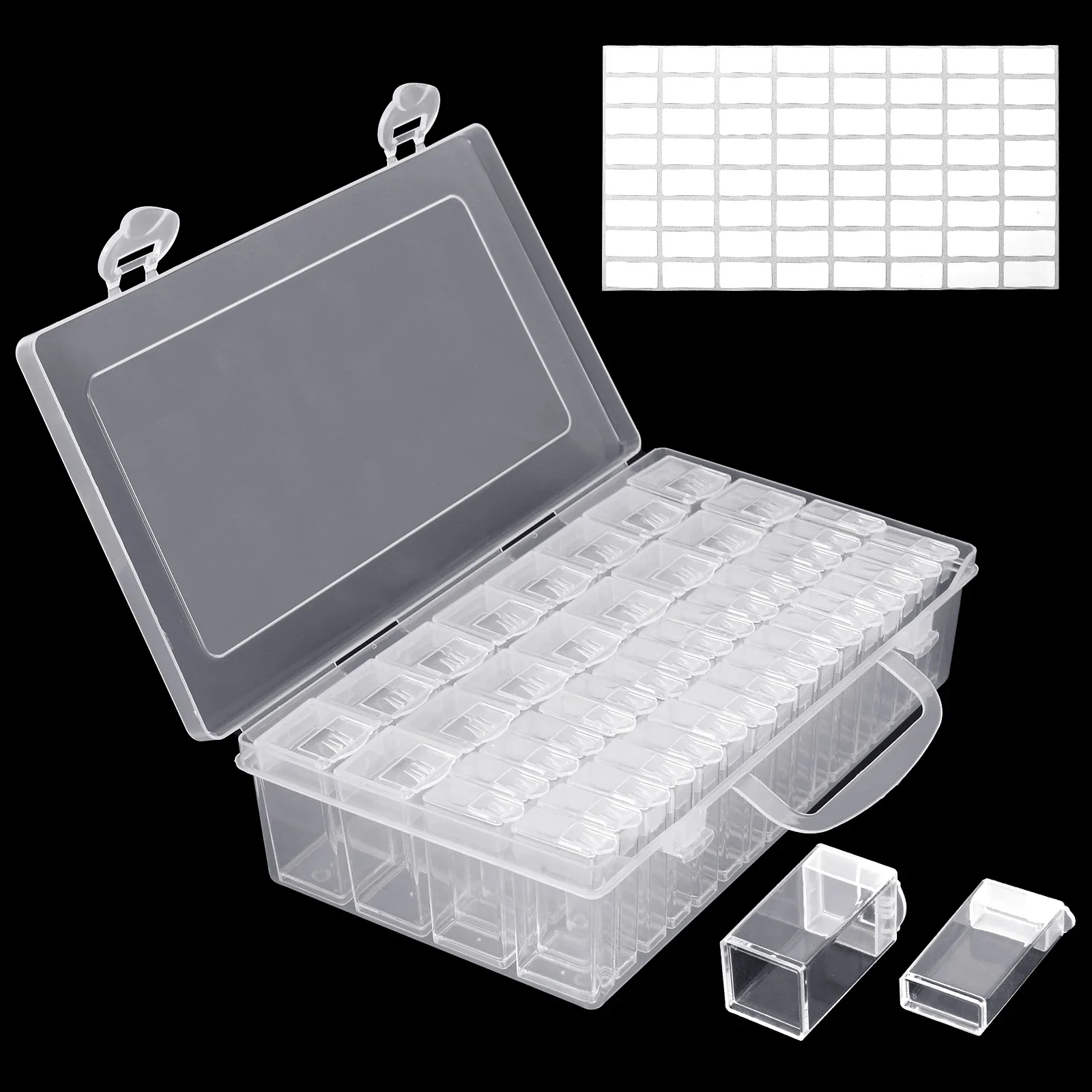 

48 Slots Seed Storage 1 Set Organizer Box with Label Stickers Reusable Seed Container Box Clear Plastic Seed Storage Organizer