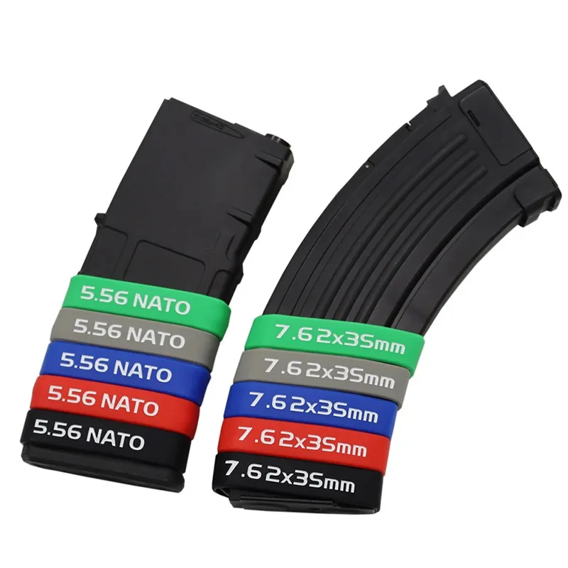 6 teile/paket Magazin Markierung sband für 5,56 Nato 7,62 Blackout x 35 mm Magazin Markierung Gummiband Muti-Farben hohe Qualität