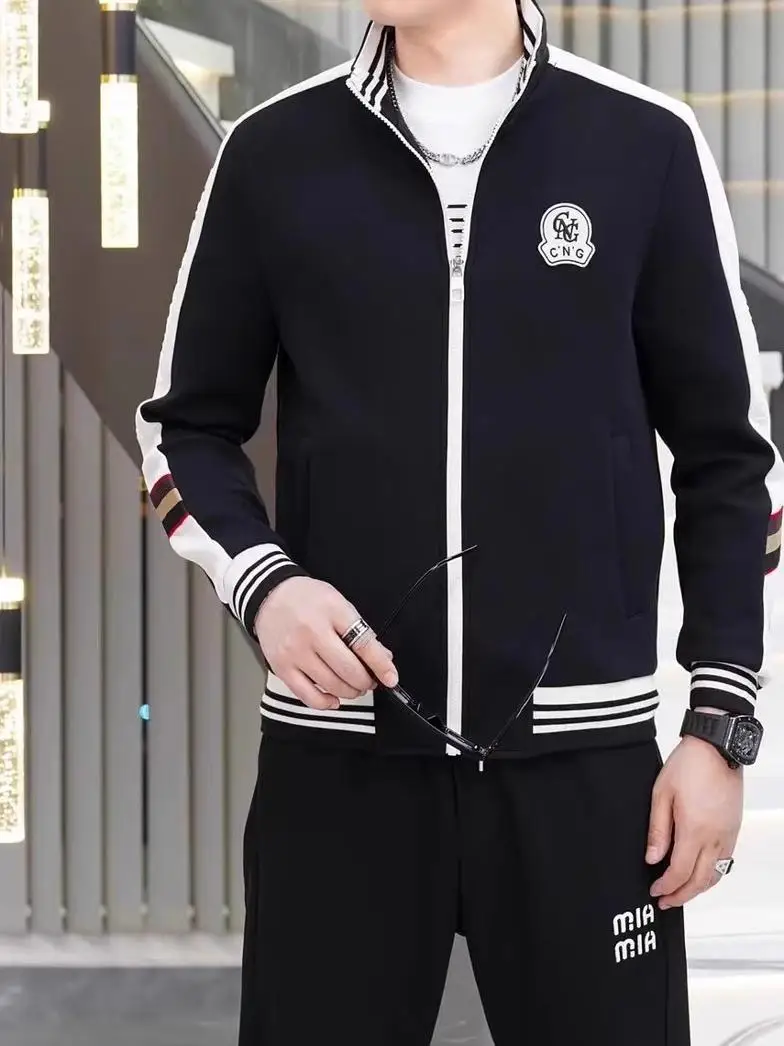 ファッショナブルなカジュアルメンズジャケット春秋冬トレンディなパッチワーク快適な多用途スタイリッシュなアウターウェアトップ