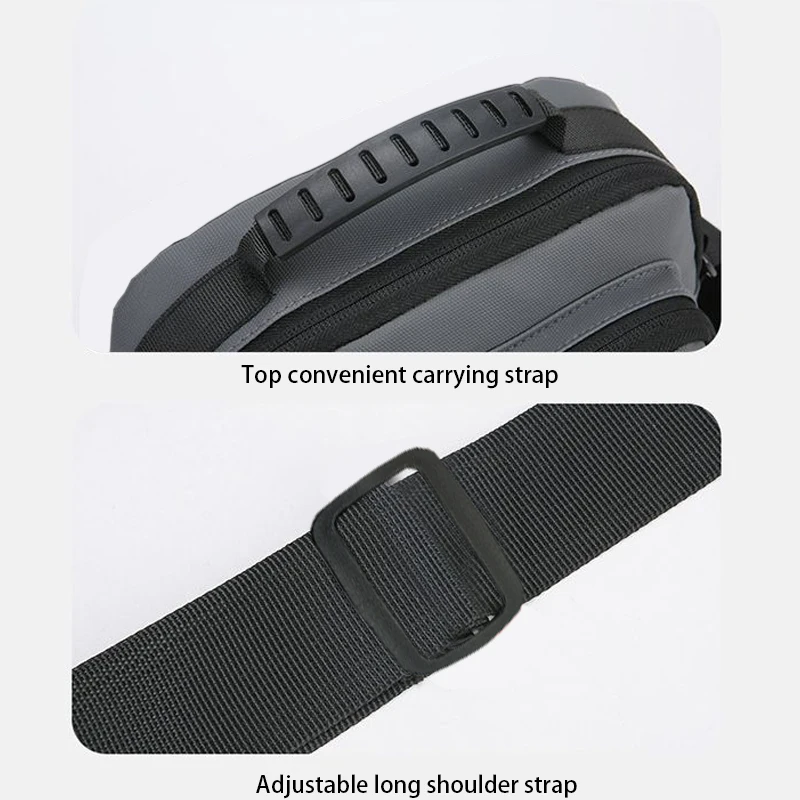 Classic Multi‑pocket Sport Shoulder Bag Durable Water‑resistant Nylon Crossbody Handbag for Men Everyday Casual Wear