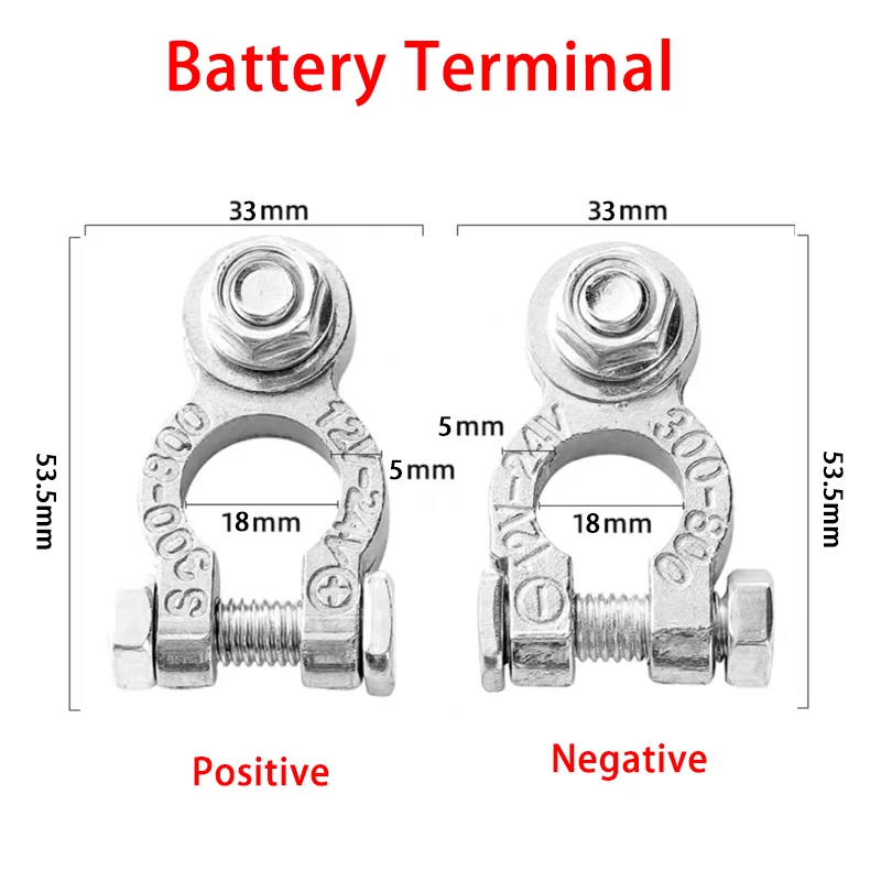 1 Pair 12V 24V Auto Car Battery Terminals Wire Cable Clamp Terminal Quick Release Connectors