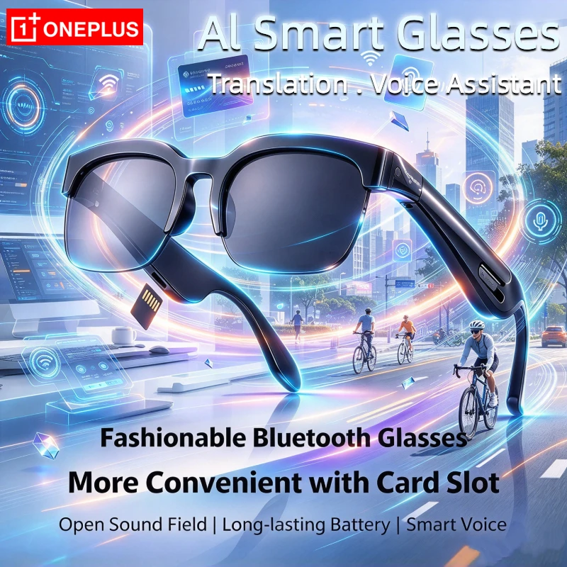 OnePlus Smart Bluetooth Glasses AI Motorcycle Goggles PlayerSurround Sound Touch Control Multifunctional Convenient SmartGlasses