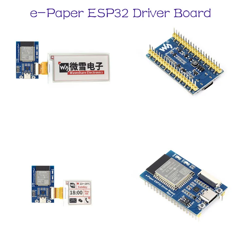 Universal e-Paper Raw Panel Driver Board, ESP32 WiFi / Bluetooth Wireless