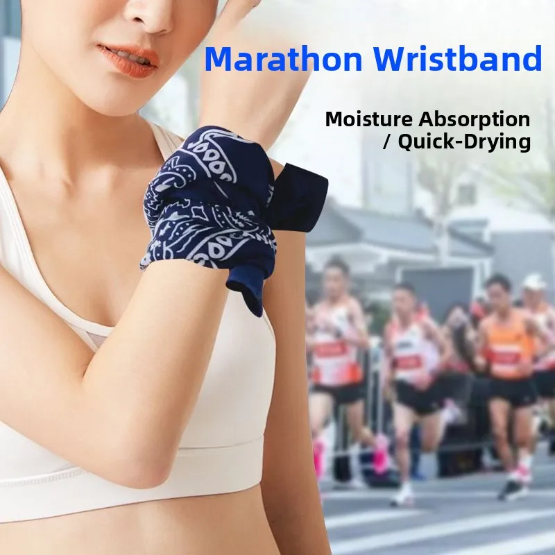

Marathon Sport Wristband Unisex Sweat Absorbent Square Scarf Street Dance Women's Style Cycling Bandana Versatile Fitness Acc...