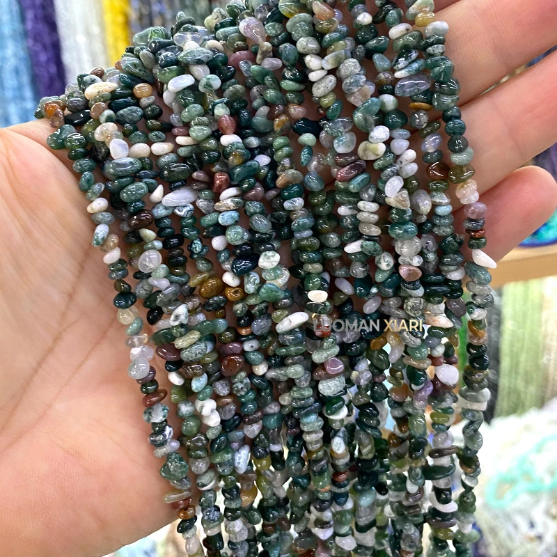 Großhandel 30 Zoll 3-5mm Unregelmäßige Naturstein Kanada Grüner Jaspis Jade Zwischenperlen für Schmuckherstellung DIY Armband Zubehör – Detail 13