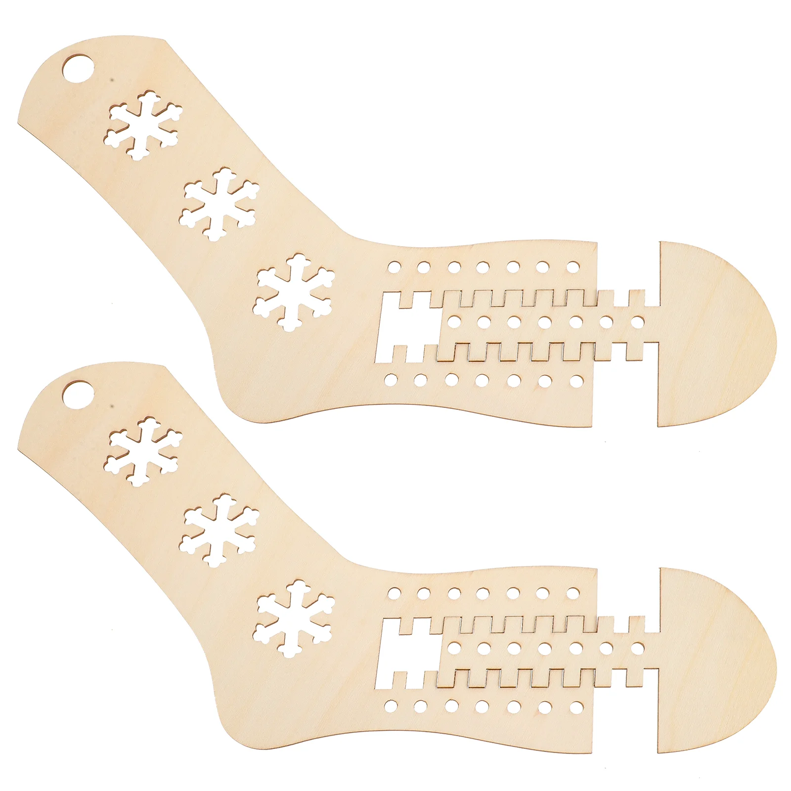 

2 Pcs Woven Stocking Display Models Wooden Sock Blockers Knitting Kit Tools Molds Baffle Hand