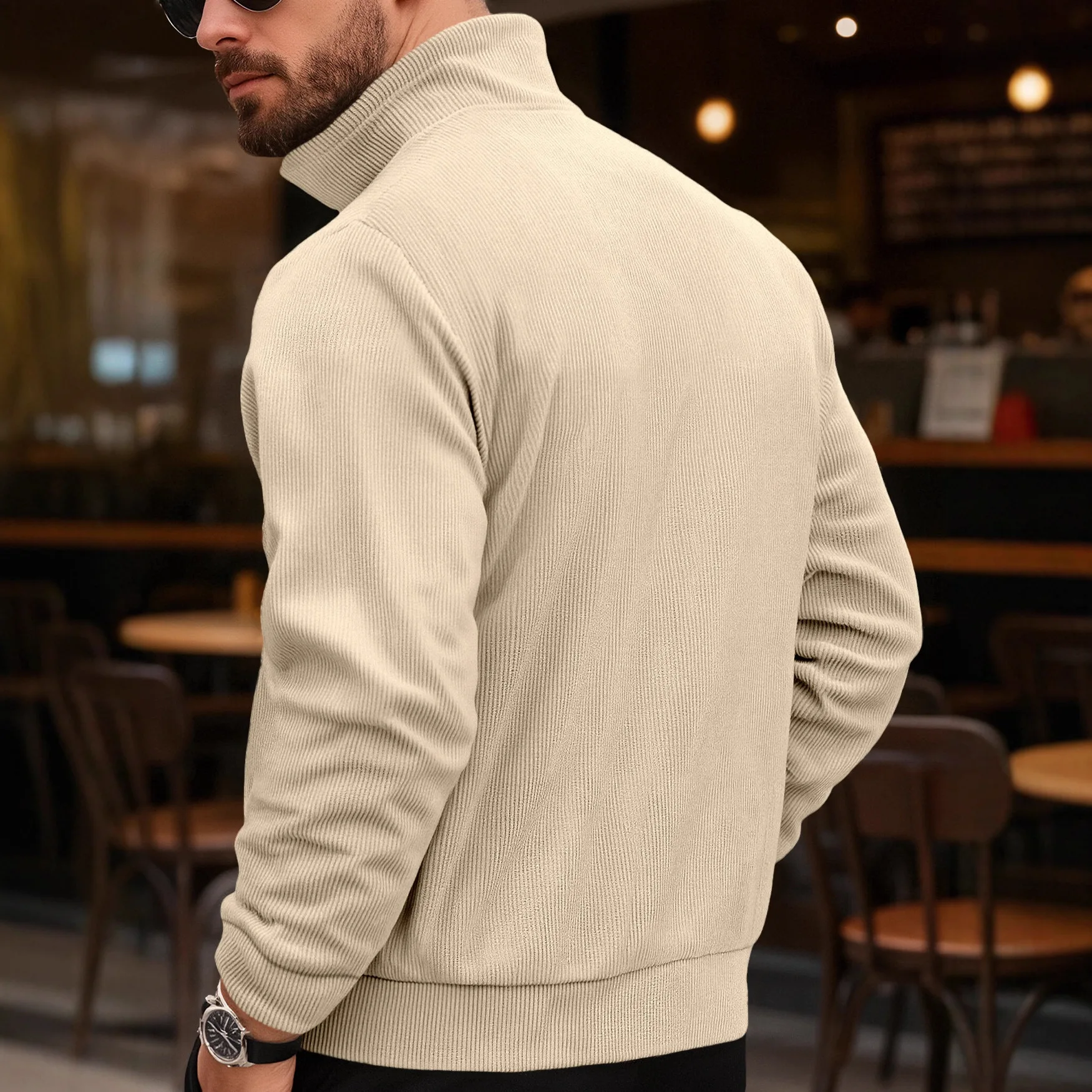 Jackets Outerwear Men Coat Single Breasted Jacket Long Sleeve Stand Collar Solid Spliced Cardigan Pockets Casual 2026 Loose