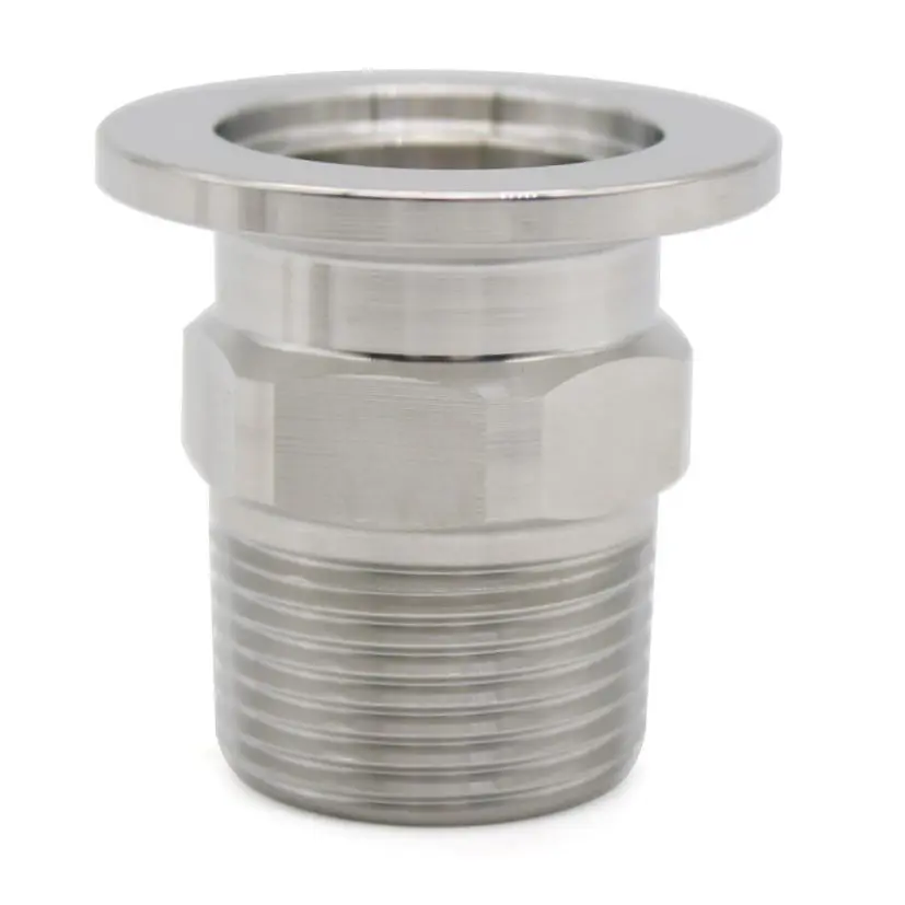 KF16 ~ KF25 Flange Adapter Hexagonal External Thread 3/4\'\'~1\'\' PT Outer Diameter Vacuum Stainless Steel Flange Pipe Fitting