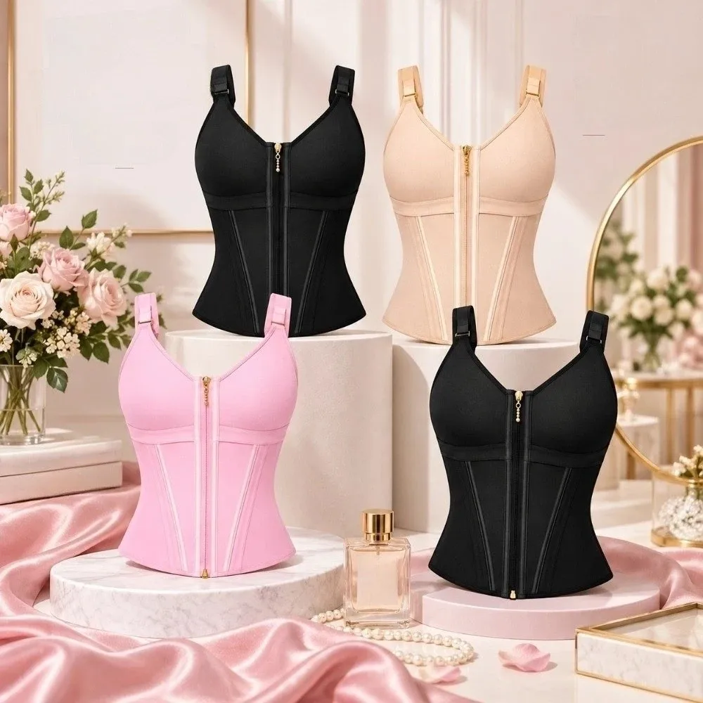 Nahtlose Bauchkontrolle Shapewear Bauchstraffung Postpartum Body Shaper Taillentrainer mit Reißverschluss und Schnalle – Detail 4