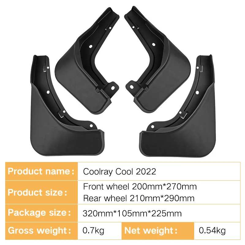 FOR Geely Coolray Cool 2022-2023 Car Molded Mud Flaps Splash Guards Mudguards Front Rear Styling Front Rear Car Accessories