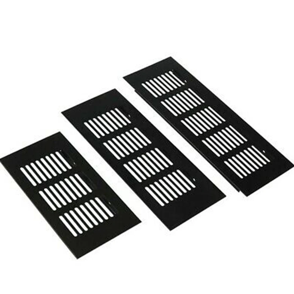 

100mm Multi-size Black Ventilation Grille Aluminium Rectangular Cabinet Wardrobe Waterproof Air Vent Grille Ventilation-Cover