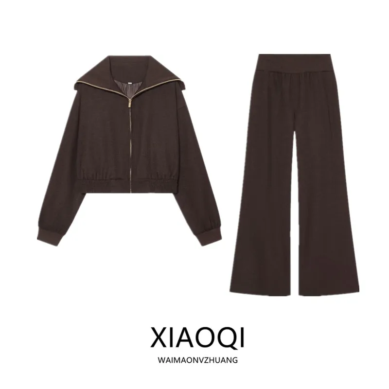 Fall 2026 New Women's Long Sleeve Collared Short Zipper Jacket Outerwear Elegant Fashionable And Stylish 8372277