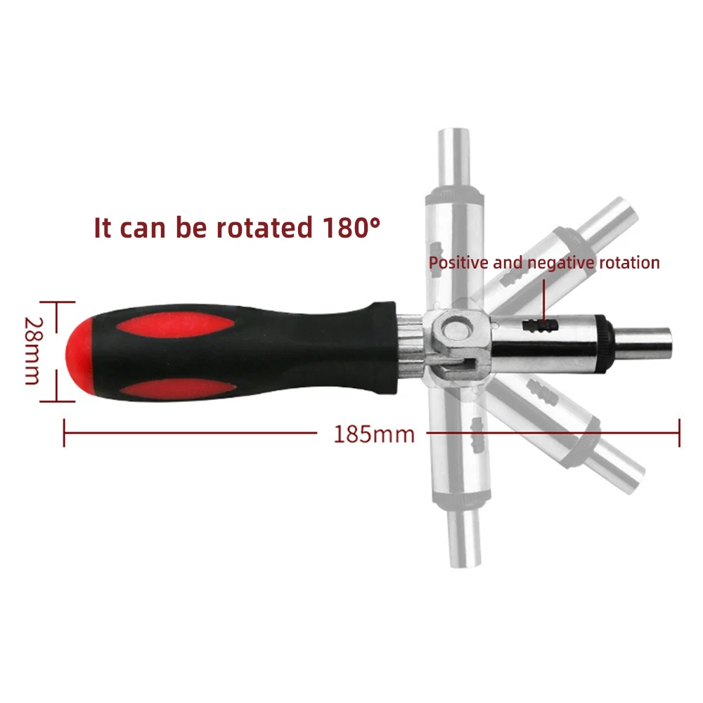 Rachet Scewdriver 1/4 Hex Ratchet Bit Handle Screwdriver Driver Maintenance Hand Tools 6.35mm Ratchet Screwdriver Bit Holder