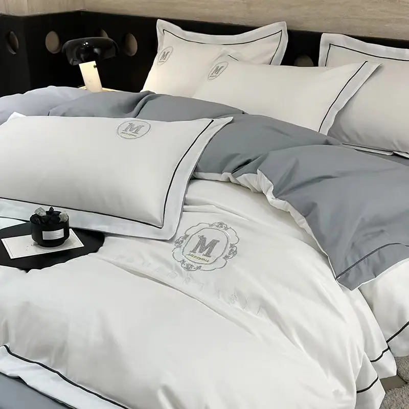 Light luxury high-end cotton bed sheet four-piece set 2024 new high-grade bedding