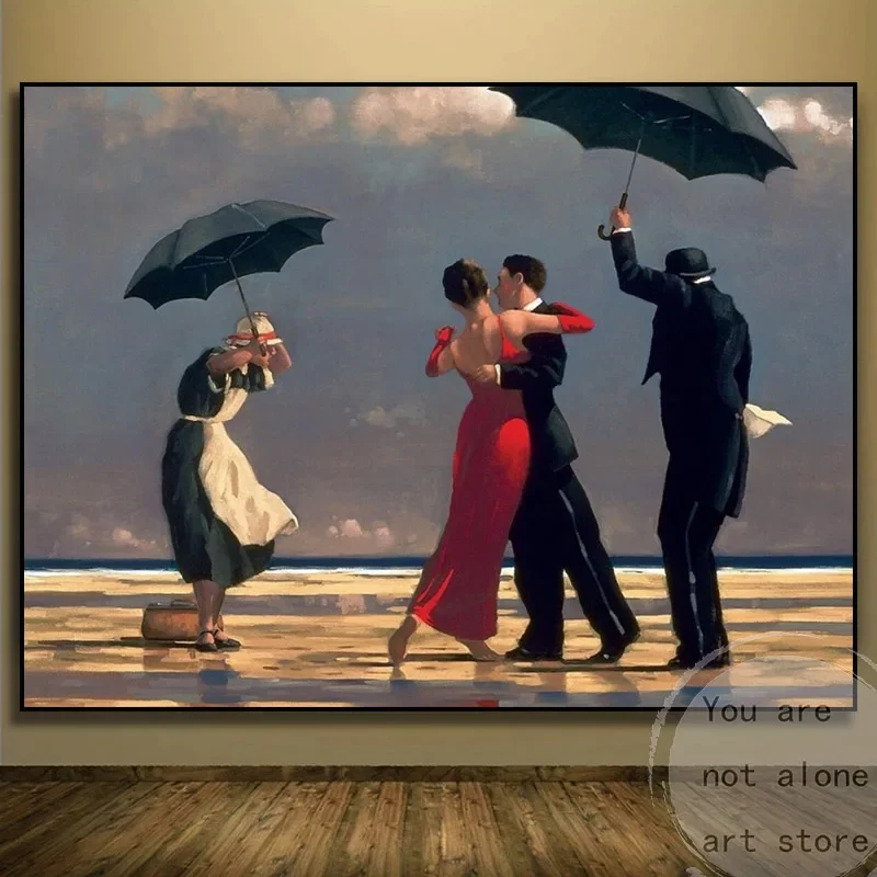 Artist Jack Vettriano Artwork Dancing Couple Man Woman Smoking Romantic Art Poster Canvas Painting Wall Print Picture Home Decor