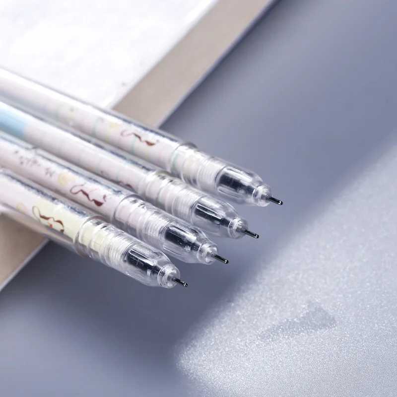 1Pcs Random Color 0.38mm Refills Black Ink Gel Pen Creative Rabbit Ears Neutral Pen School Office Writing Supply