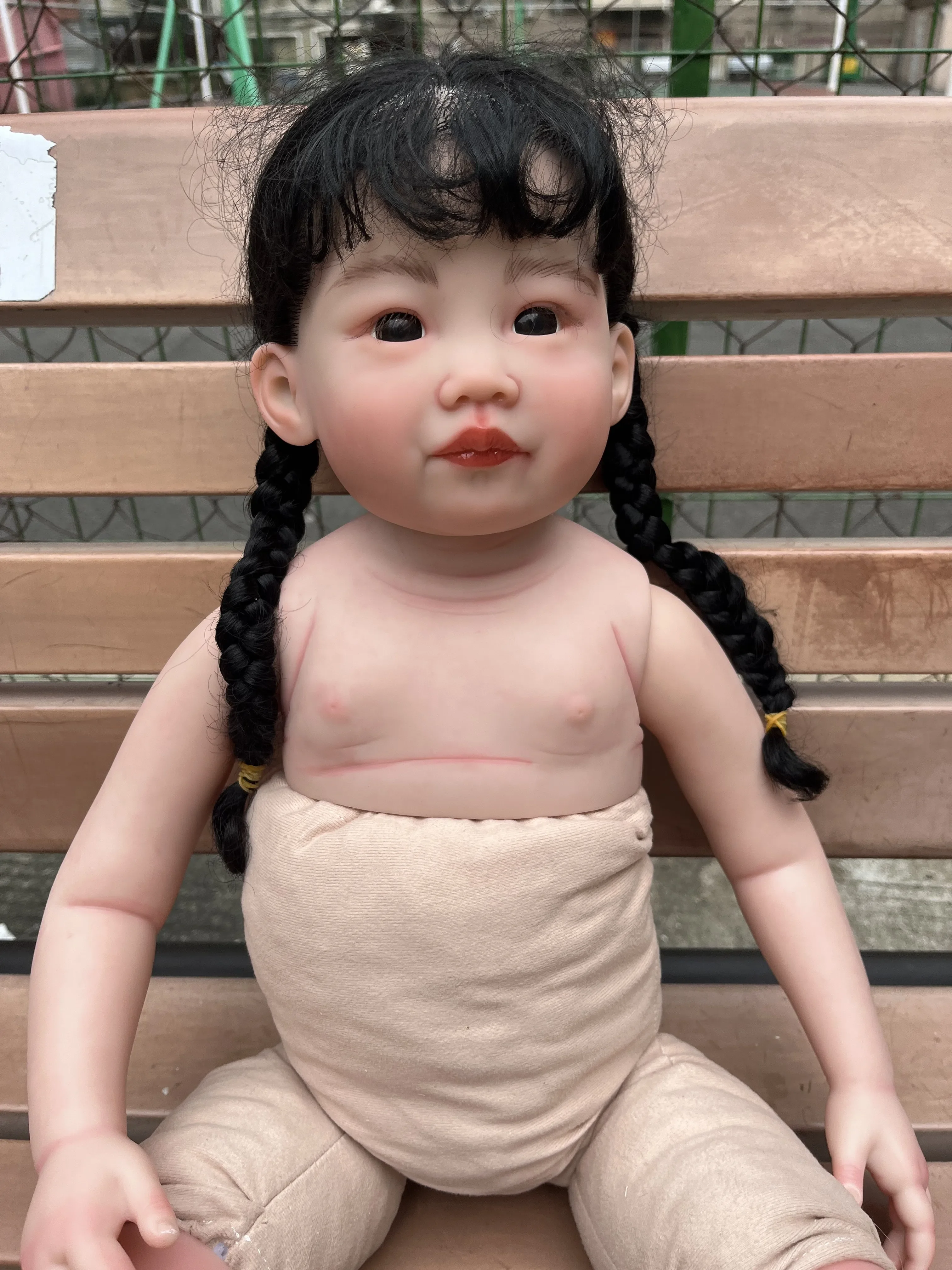 SINO-BB Customized Limited Supply 32inch Reborn Baby Doll Leonie With Hand-Rooted Hair Painted Kit DIY Part Christmas Gift