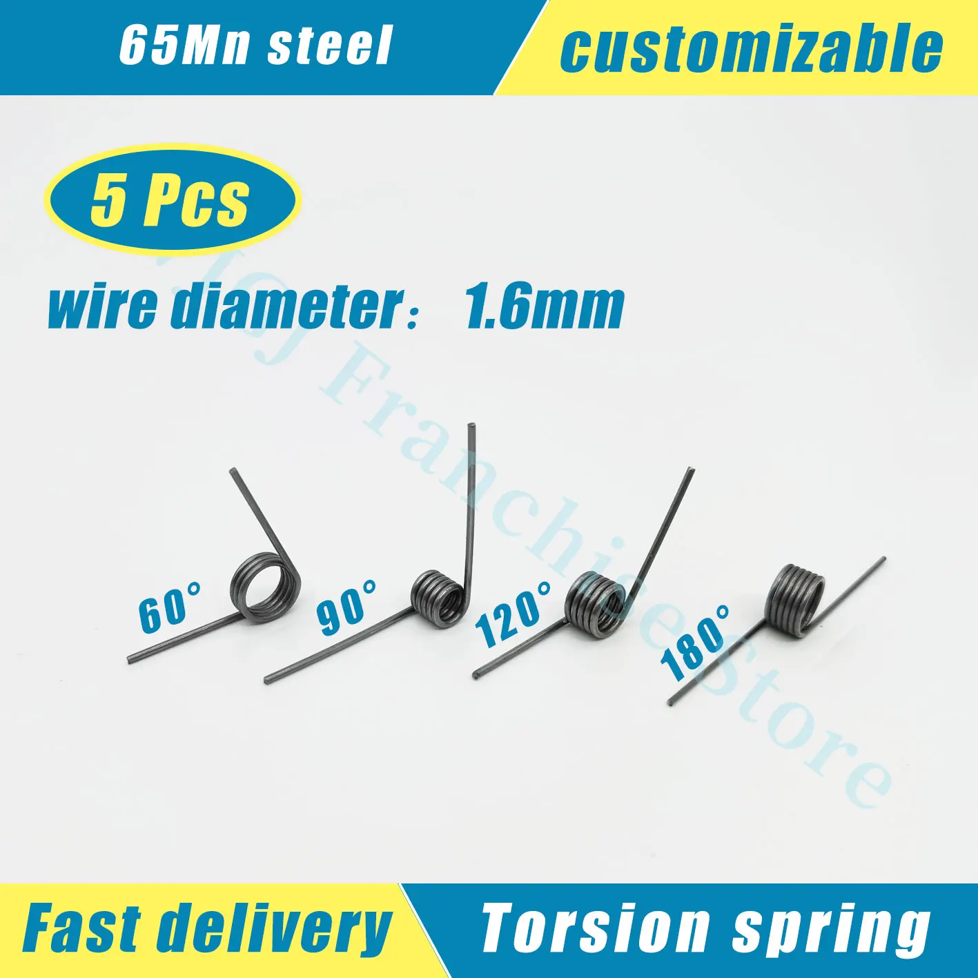 

Torsion Spring,V-Shaped Spring, Wire Diameter1.6Mm Return Spring Hairpins 180/120/90/60 Degree 3/6/9Coils Mini Coil Spring