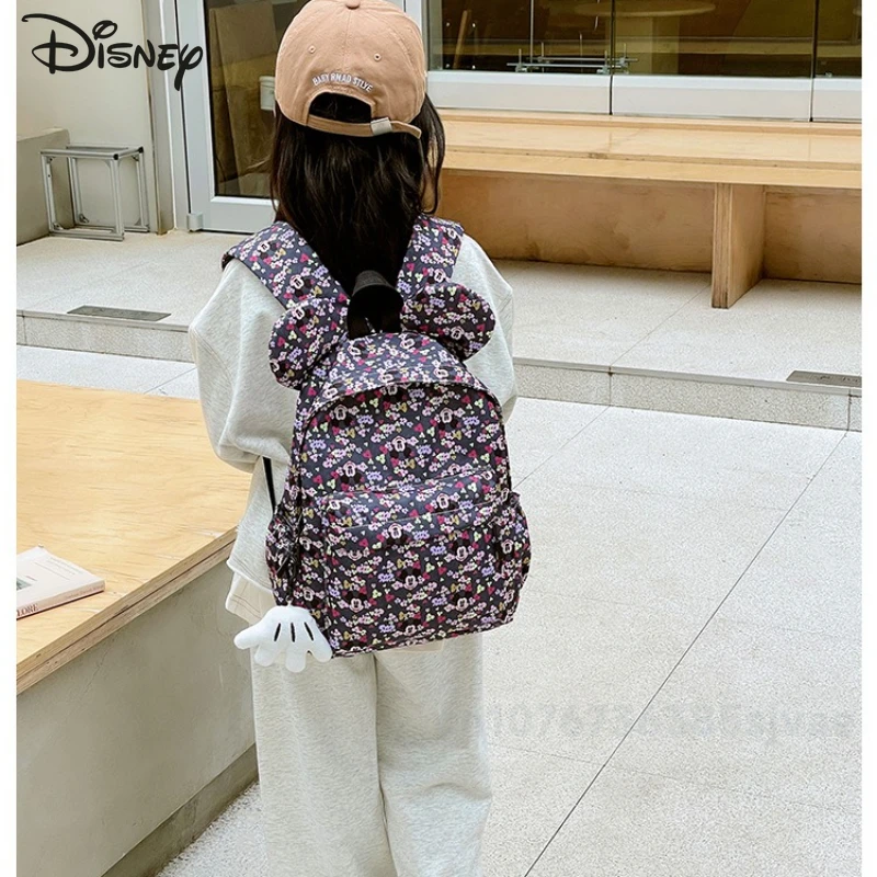 Disney 2025 New Student Backpack Fashion High Quality Girl Backpack Cartoon Cute Versatile Multi Functional Children's Backpack