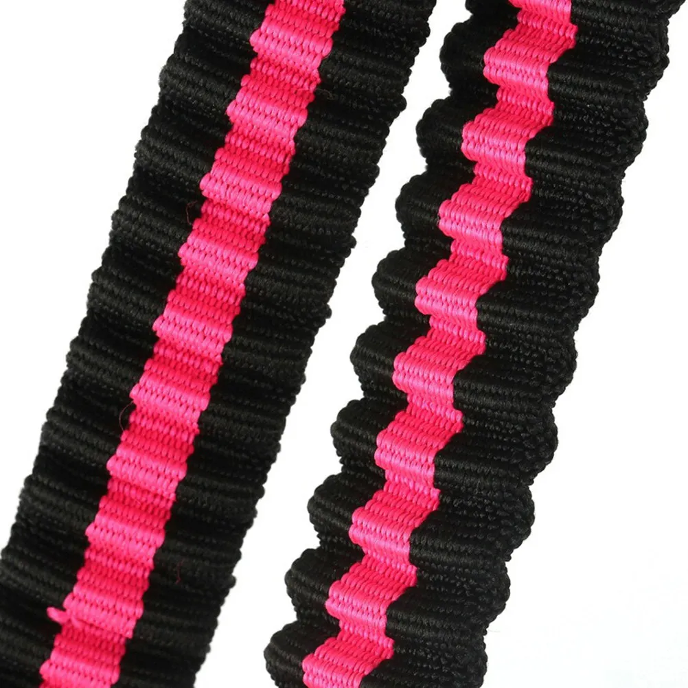 Hands Free Dog Leash Waist Mounted Bungee Lead Adjustable 120 to 150cm Elastic Nylon for Walking Jogging Pink