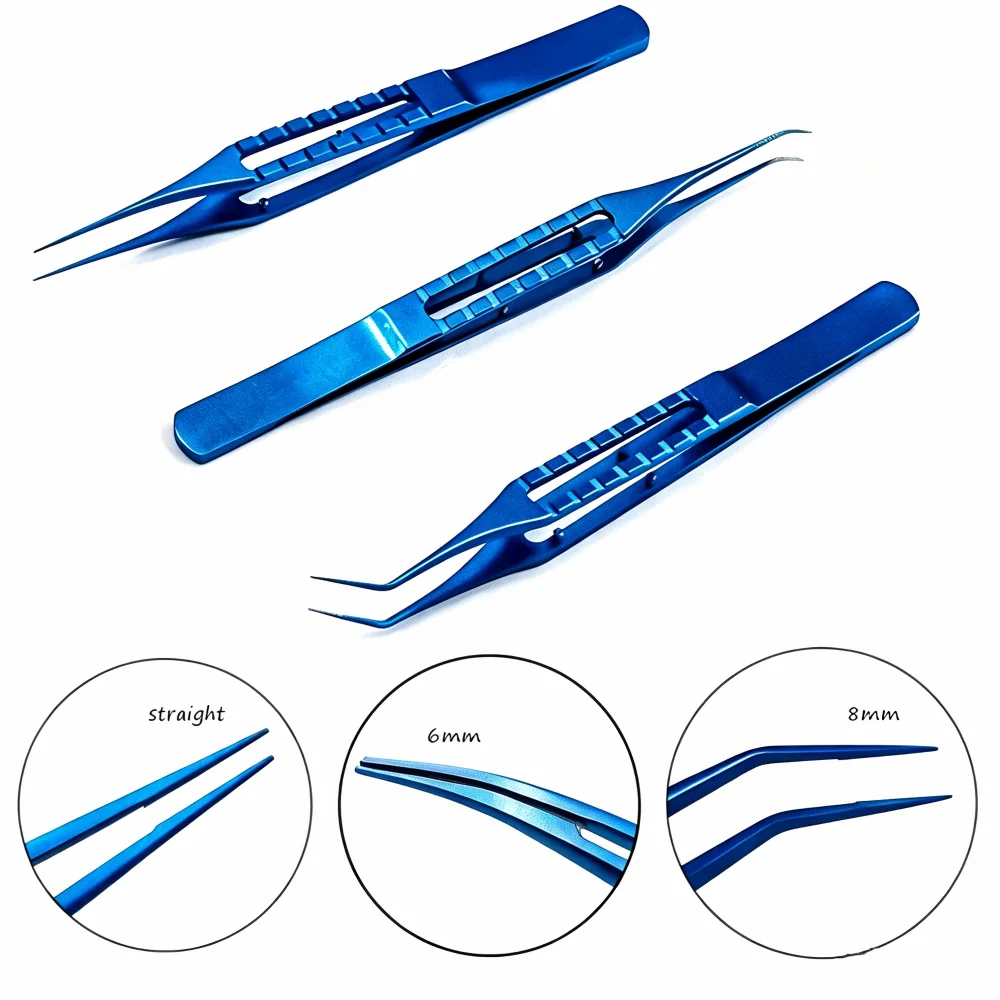 Titanium Alloy Fine Hair Extraction Implanter Tweezer Clamp Straight/Angle 6mm/8mm Fue Hair Transplant Forceps 1/5/10pcs
