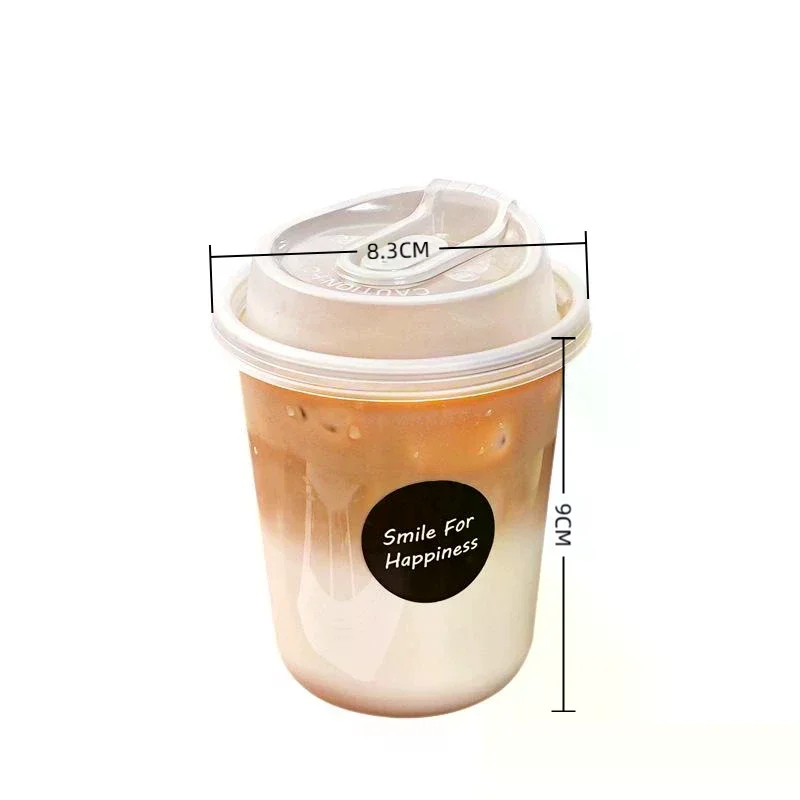10pcs Transparent Coffee Cups With Lids U-shaped Disposable Cups For Hot Drink Milk Tea Takeaway Beverage Cups view 6