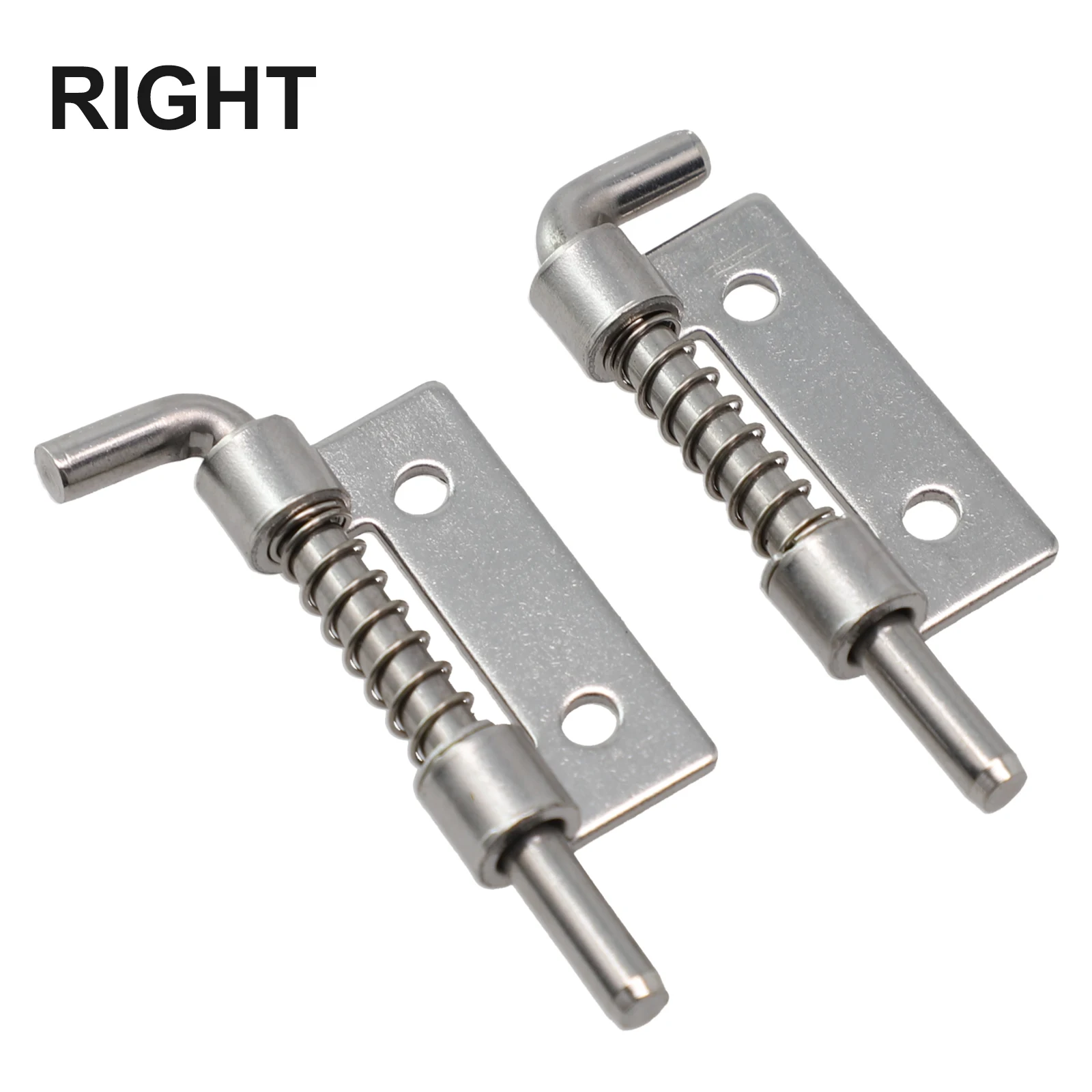 2pcs Spring Loaded Latches 304 Stainless Steel Security Bolt Latch Hasp Staple Gate Safety Lock Latch Door Cabinet Hinges