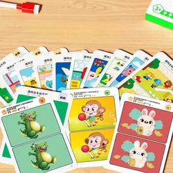 64 Pages Find The Difference Puzzle Game Erasable and Rewritable Focus and Observational Training Brain Development Toy for Kids