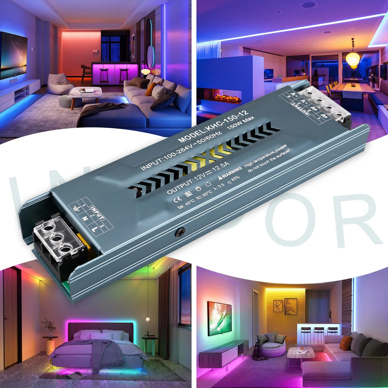 DC24V Switching Power Supply AC100-240V Compatible LED Lighting Transformers 300W LED Driver for Linear Strip Lights