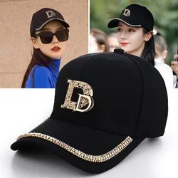 2023 Mode Frauen Diamant d Brief Baseball mütze koreanische Version lässig Dame Kappen Snapback Sommer Sonnenschutz Hut Sport hüte