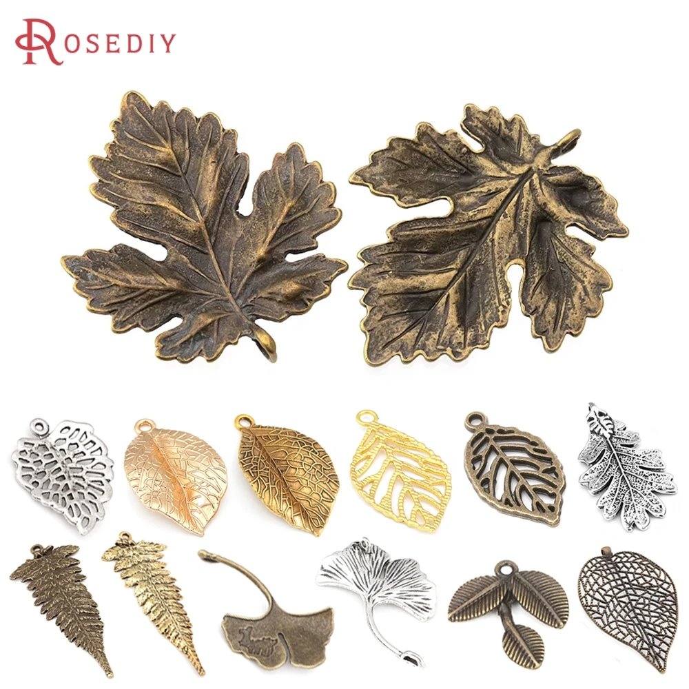 

Antique Gold Color Vintage Zinc Alloy Leaves Charms Pendants Diy Jewelry Making Supplies Necklace Earrings Accessories
