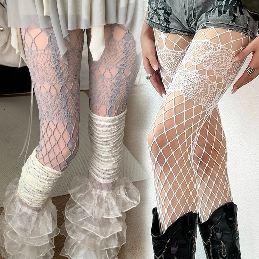 

New Sexy Hollow-out Design Pantyhose Goth Punk Cool Fishnet Stockings Women Japanese Lolita Spring Summer Vintage Mesh Tights