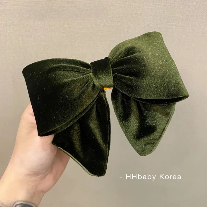 

Korean Style Fashionable Quality Velvet Fabric Three-dimensional Bow Spring Clip Ponytail Clips Multifunctional Hair Accessory