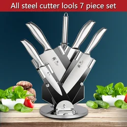 All steel knife set kitchen home professional chef knife knife with spatula spoon cooking tool combination, kitchen accessories