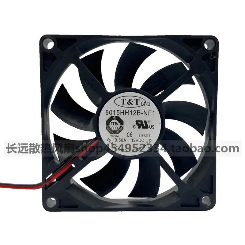 for T & T 8015HH12B-NF1 12V 0.5A 80mm Double Ball Bearing Cooling Fan High Air Volume Quiet DC Fan for PC Case CPU Cooler