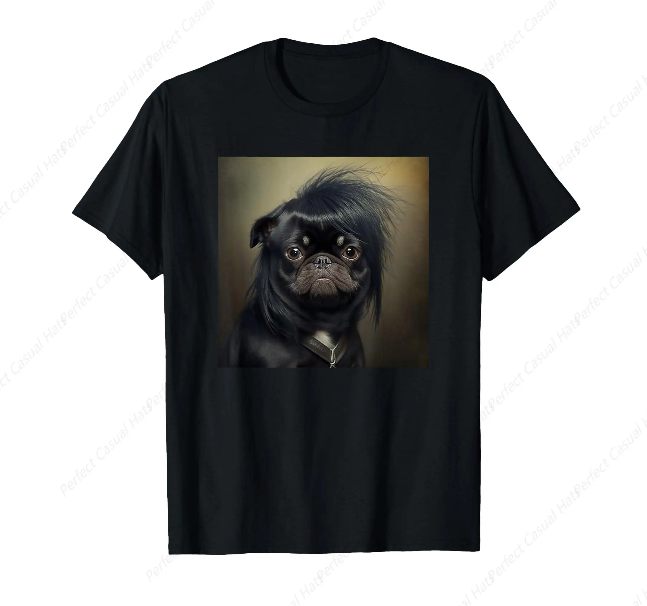 

Hot-Selling Dog With Funny Hairstyle Cute Face Funny T-Shirt Leisure O-Neck Tee Unisex