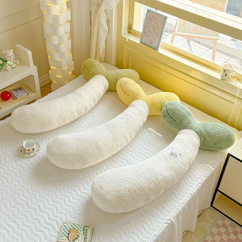 Sleeping on the side of the bed for girls legpinching artifact pillow removable and washable cute bean sprouts long throw pillow view 5