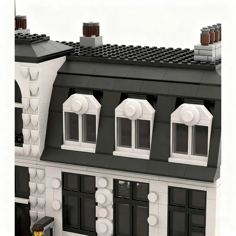 1159개 MOC 파리 스타일 모듈러 스트리트스케이프 1 모델 빌딩 블록 장난감 건축 크리스마스 선물 교육용 브릭 어린이용