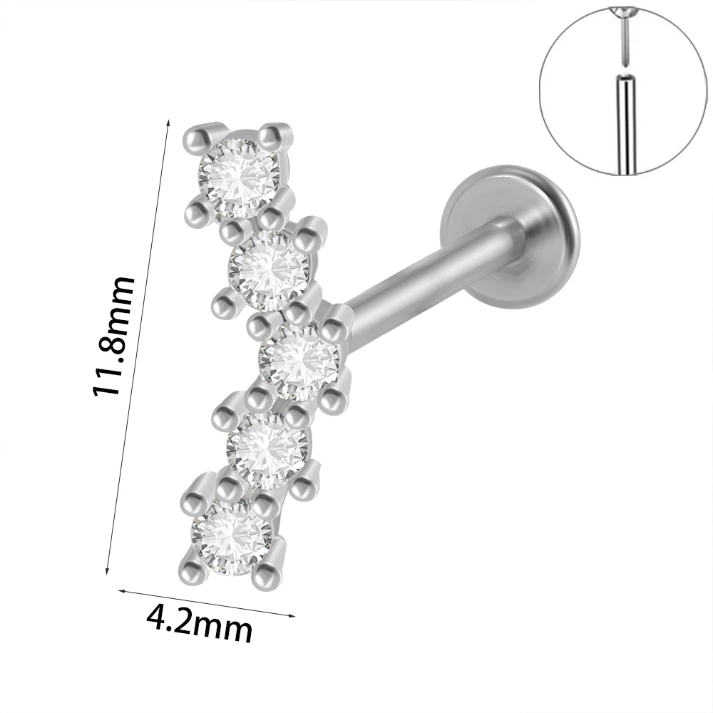 Surgical Steel Marquise CZ Leaf Shaped Stud Earring