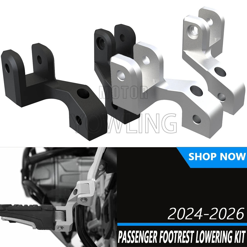

For BMW R 1300 GS R1300GS 2024 2025 2026 Motorcycle Passenger Footrest Lowering Relocation Rider Foot Pegs Footpeg Lowering Kit
