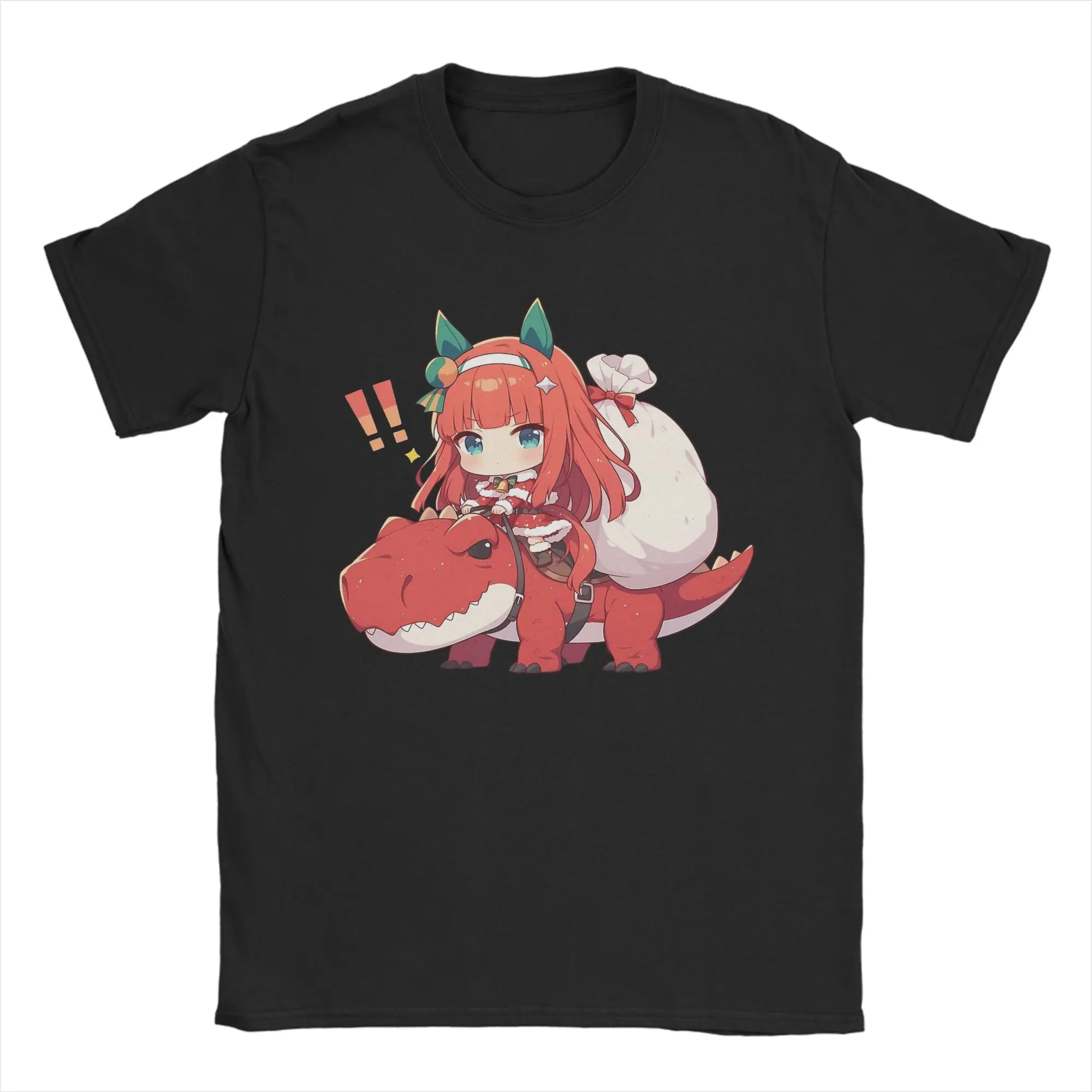

Silence Suzuka Christmas T-Rex Ride T Shirts Men 100% Cotton T-Shirts Round Neck Uma Musume Tees Short Sleeve Clothes
