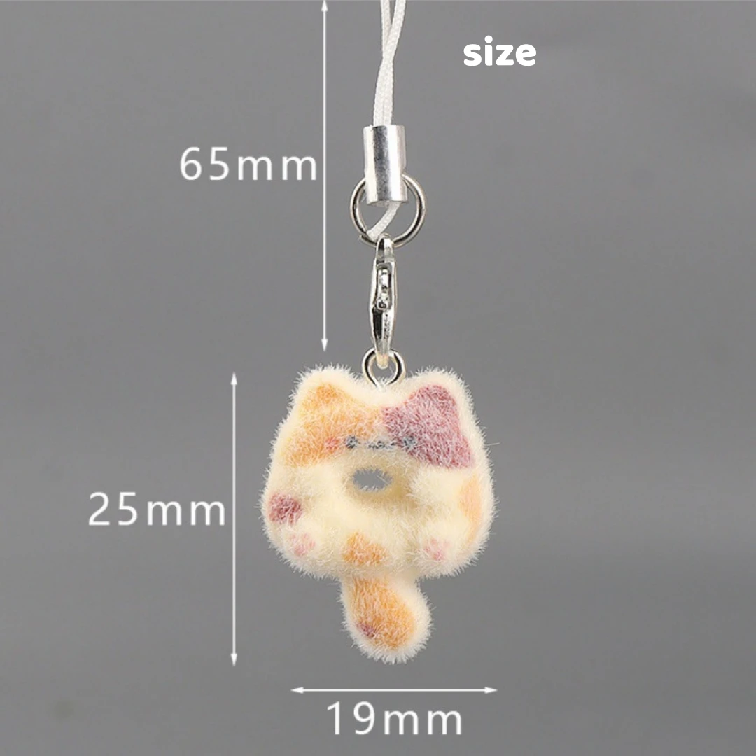Bag Accessory Eye-Catching Flocked Keychain Cute Phone Strap Flocked 3d Pendant For Gift For Students Backpack Gift For