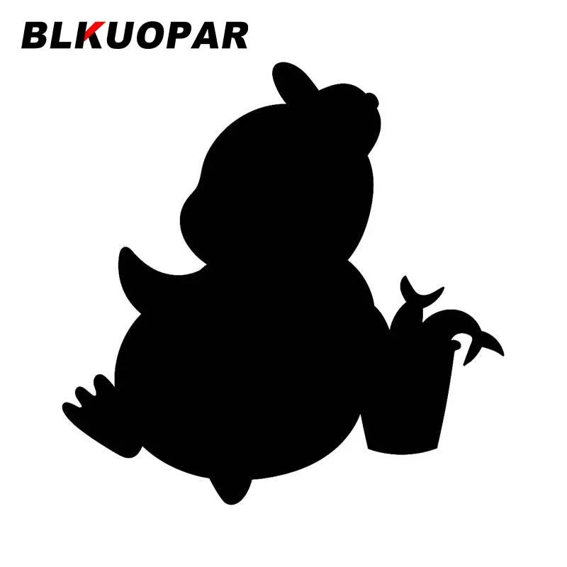 BLKUOPAR for Fat Penguin Eating a Bucket Fish Doodle Icon Car Stickers Personality Creative Decals Sunscreen Decor Car Goods