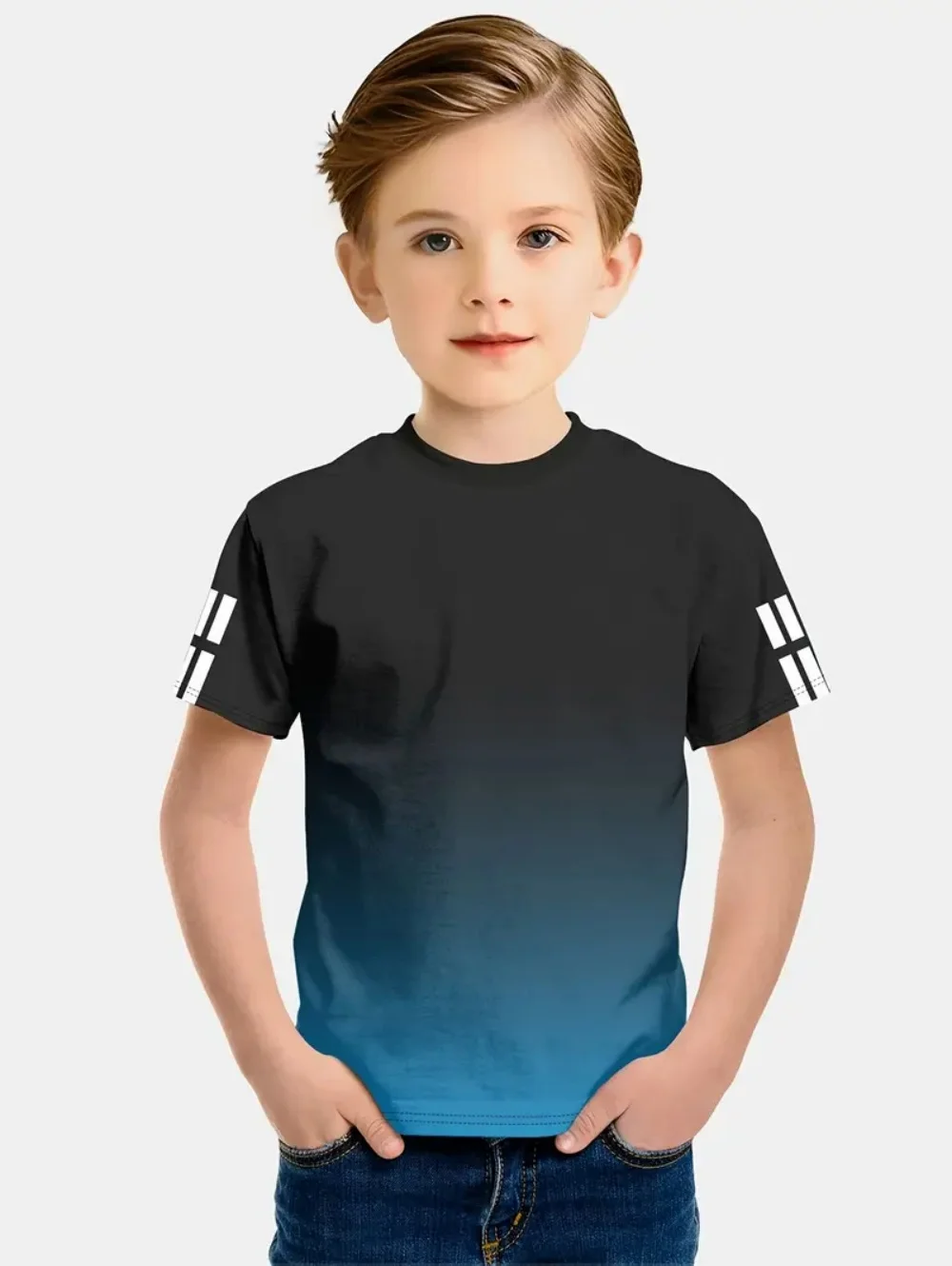 

Simple Kids Boys Clothes 3D Fashion Print Tee Shirt Short Sleeve Outdoors Children's Clothing Casual T Shirt for Boys Top Tee