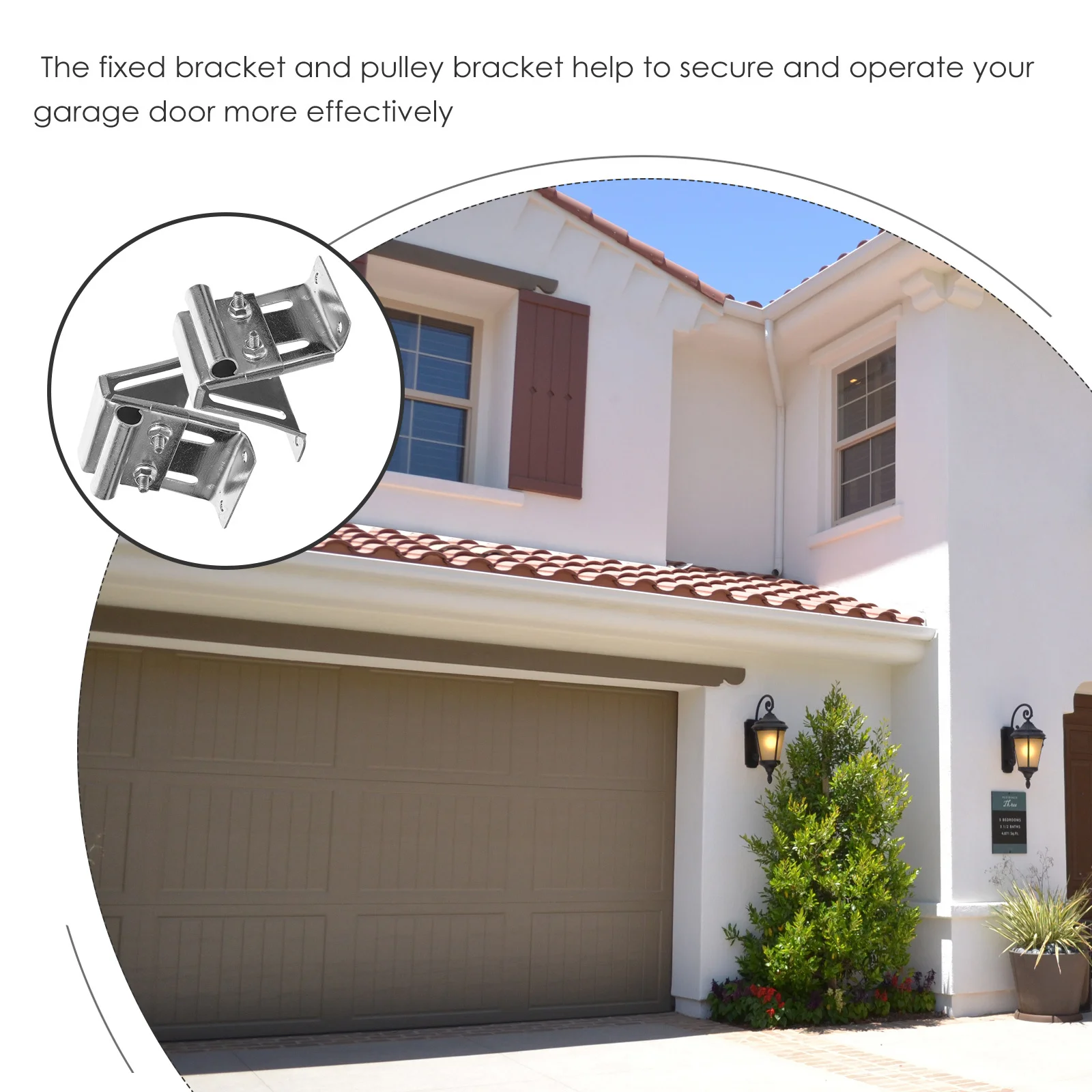 

2Pcs Garage Door Adjustable Roller Bracket Durable Zinc Plated Iron Top Section Replacement Parts Residential Door Hardware