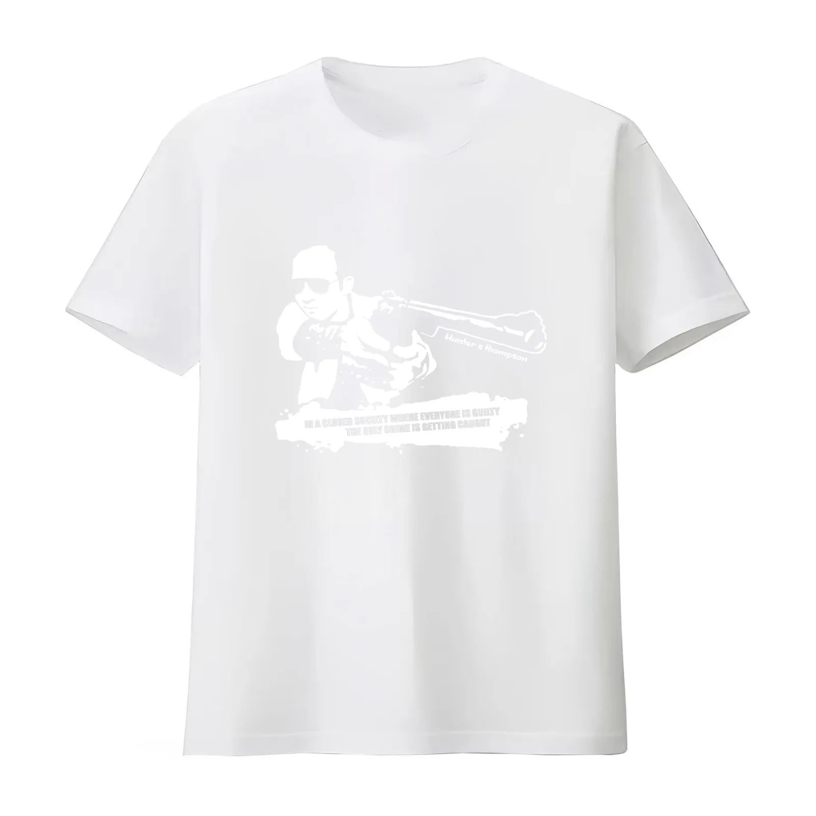 Man gunner art black vintage T-Shirt Summer Casual Cotton Tee Oversized Streetwear Tops Vintage Graphic Print 100% Cotton